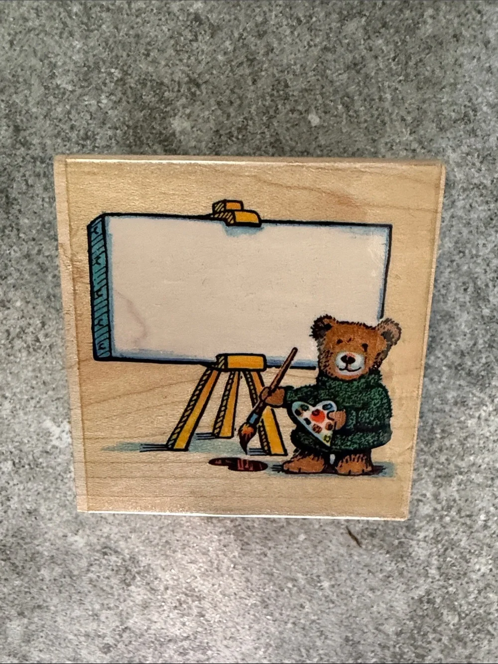 Cats and Bears Wooden Rubber Stamp 8 Stamp Set -All Night Media, Rubber Stampede